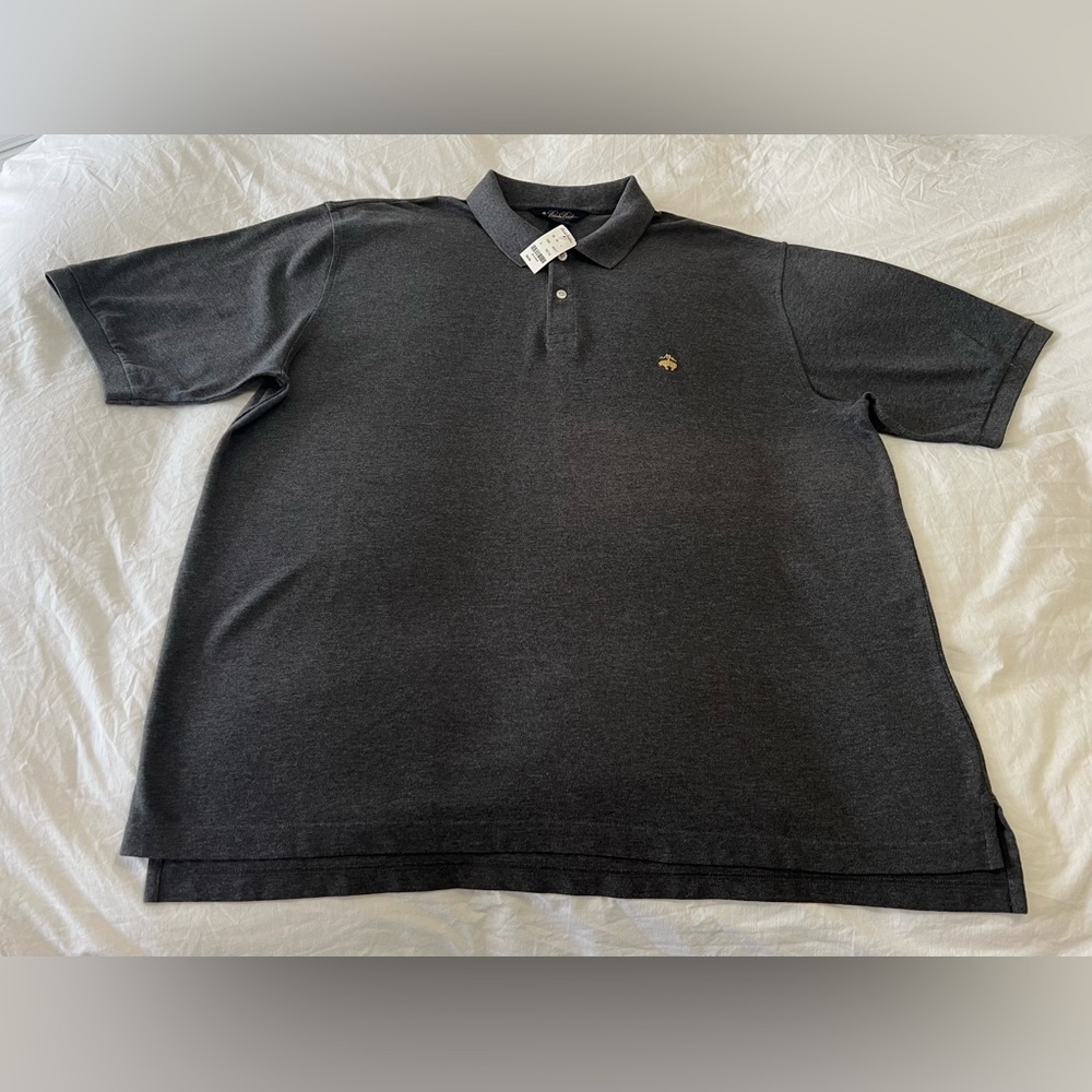 BROOKS BROTHERS | Men’s XXL | Gray POLO SHIRT Performance Original Fit NWT